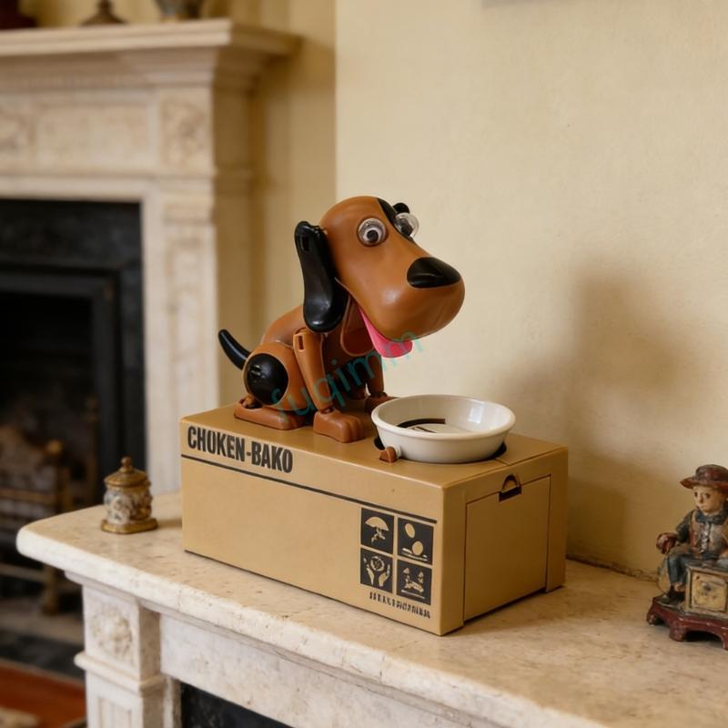 FQMM Cute Puppy Automatic Stealing Coin Piggy Banks Robotic Money Saving Box