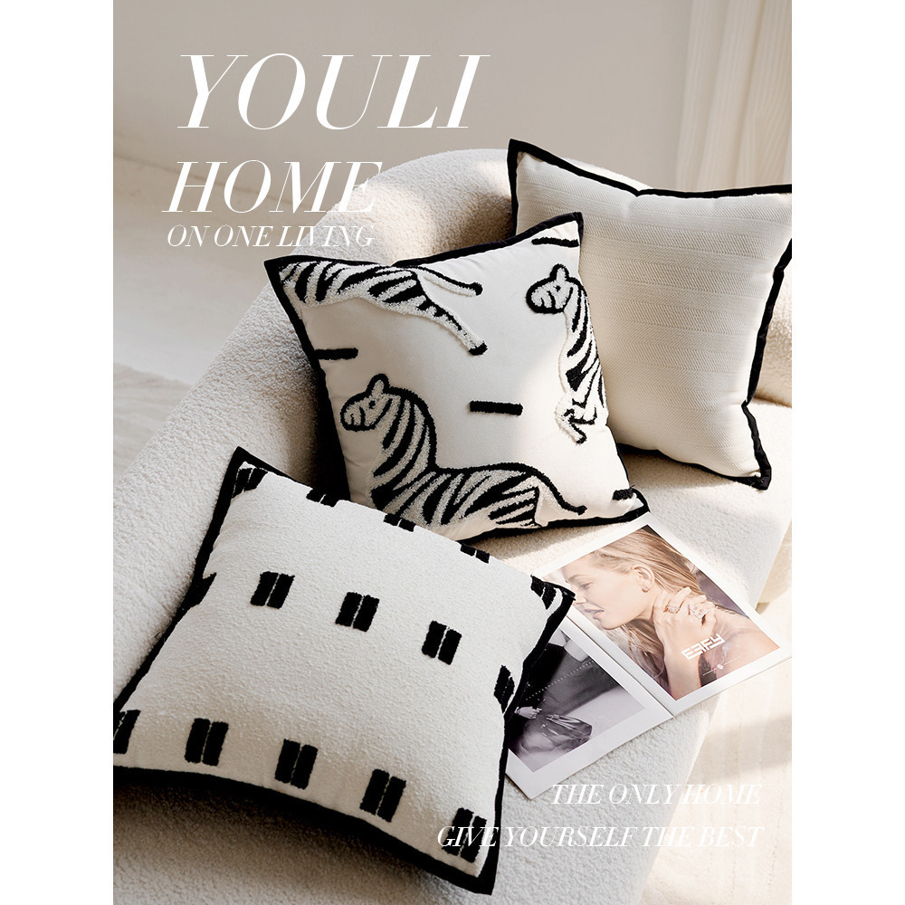 ทยค์ บี ยุคกลางภาษาฝรั่งเศสคําหรูหรา Zebra สัตว์ปลอกหมอนเบาะหมอน B & B โซฟา Bay Window Cushion หมอนเ