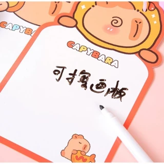 S0296 กระดานไวท์บอร์ด ลายคาปิบาร่า มีสายแขวน ขนาดเล็ก 20cm แถมฟรี ปากกา (สุ่มลาย) เครื่องเขียน