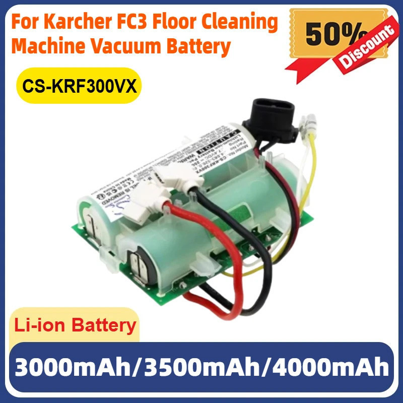 7.4V 3000mAh 3500mAh 4000mAh CS-KRF300VX แบตเตอรี่สําหรับ Karcher FC3 เครื่องทําความสะอาดพื้นเครื่อง