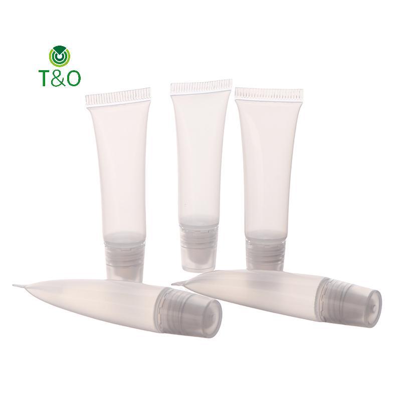 T&O 10 ชิ้น 5 มิลลิลิตรลิปกลอสที่ว่างเปล่าหลอด Lipsti หลอด Lip Balm หลอดนุ่มแต่งหน้าบีบ Clear Lip Gloss ขวดคอนเทนเนอร์