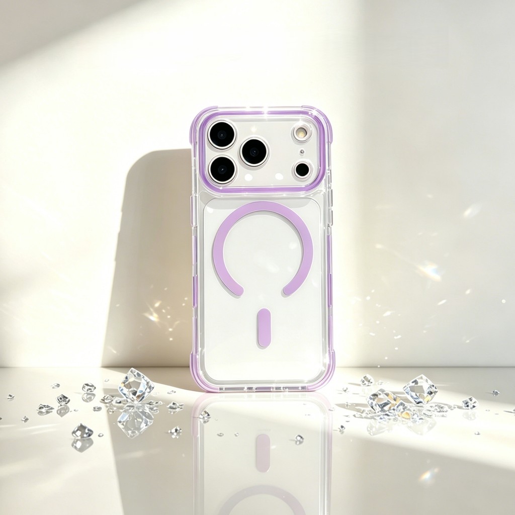 ซิลิโคนหรูหรา ถุงลมนิรภัยใสเคสแม่เหล็กสําหรับ ไอโฟน 17 16 15 14 13 มือโปร สูงสุด ปุ่ม AI กันกระแทกฝาครอบกันชน