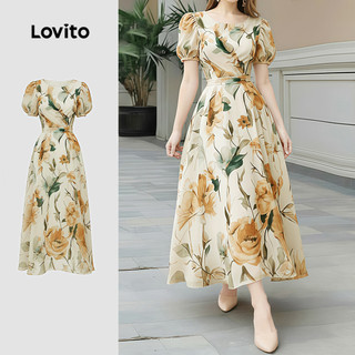 Lovito Women Elegant Dress Korean Zipper Spring/summer Dress LK4ED450