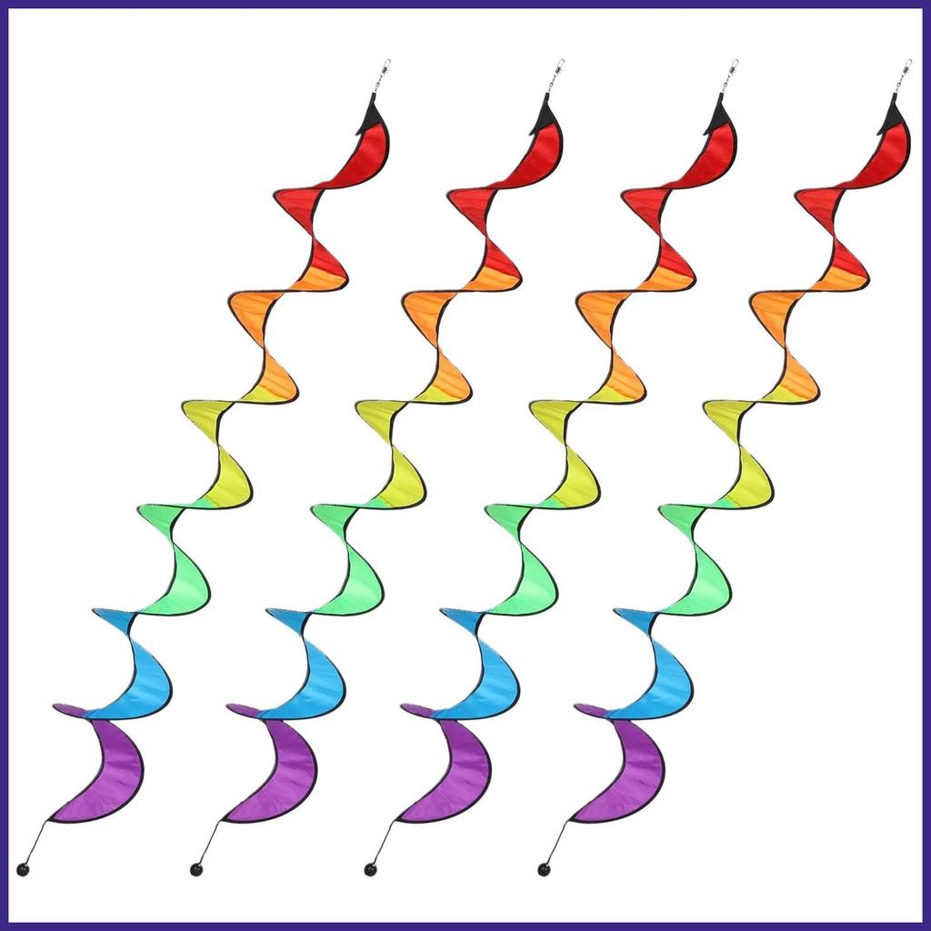 Rainbow Spiral Spinner 4 ชิ้นสวน Rainbow Windsock Streamers เต็นท์เกลียว Windmill สําหรับ Garden Yar