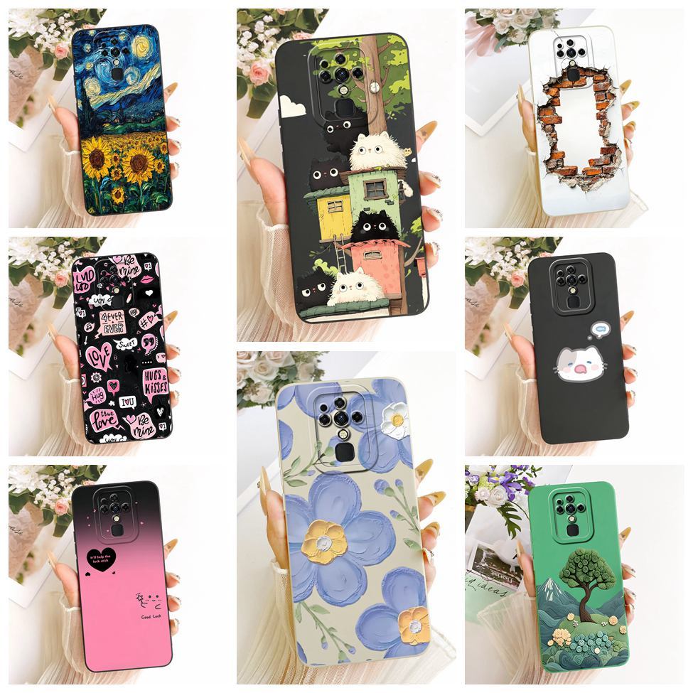 สําหรับ Tecno Camon 16 ฝาครอบซิลิโคนแฟชั่นน่ารักแมวรูปแบบตลกปลอกสําหรับ Tecno CE7j CE7 CE9h