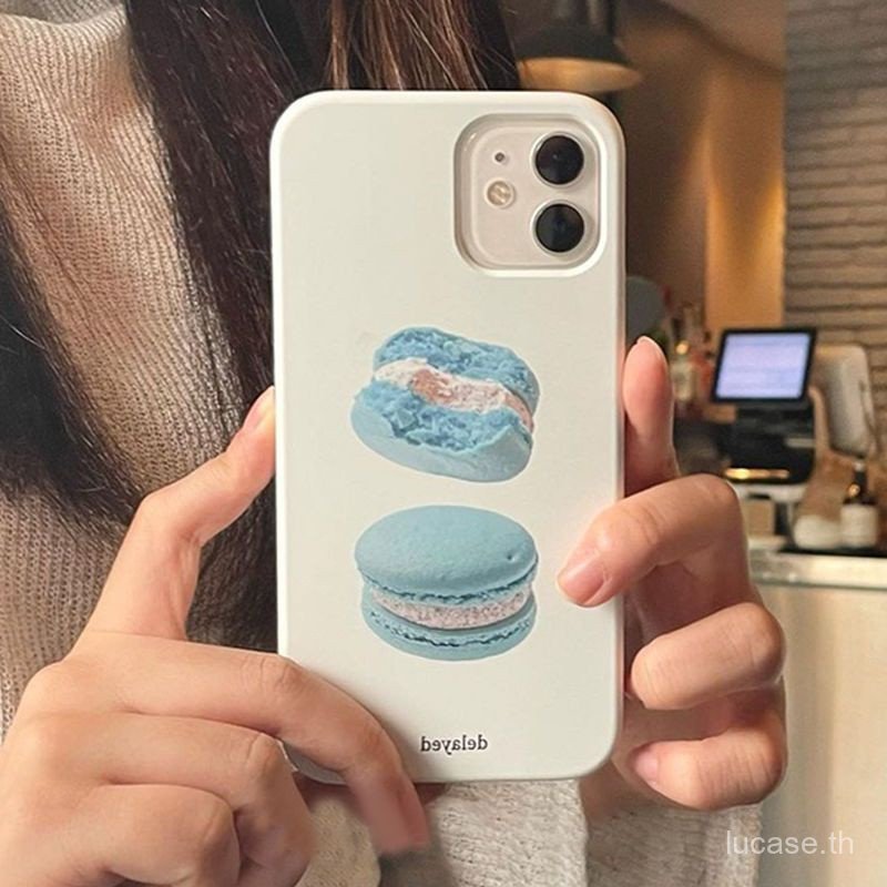 เคสโทรศัพท์แฟชั่น ins สไตล์ Blue Macaron เหมาะสําหรับ iPhone 14promax 15promax 14 15 16 17 promax xr