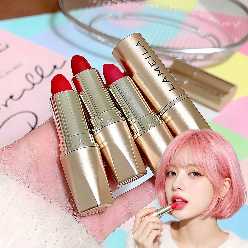 my-shop:ลิปสติก LAMEILA ลุคแมตต์ สีสันสวยงามมาก เหมาะสำหรับการแต่งหน้าทุกสไตล์ใช้ได้ทุกโอกาส ทั้งวันธรรมดาC2003