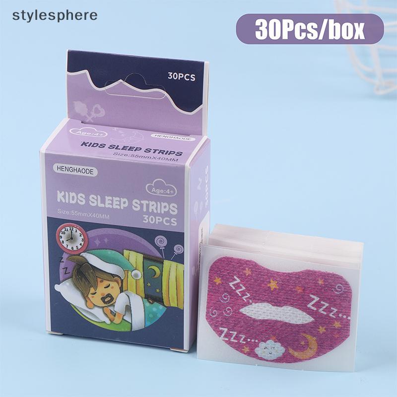 [Sty] 30 ชิ้น/กล่องเด็กผู้ใหญ่แถบปากจมูกหายใจป้องกันการนอนกรนผ้าไม่ทอแถบปากนอน [th]