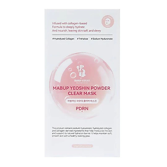 MABUP YEOSHIN Powder Clear Mask PDRN มาร์สคอลลาเจนเข้มข้น เพื่อผิวชุ่มชื้น ฉ่ำวาว glass skin (1 แผ่น 23g.)