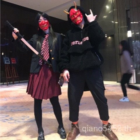 Prajna Mask Male Horror Japanese Demon Samurai Grimace Tengu Naruto Japanese Bannow Mask COS Props