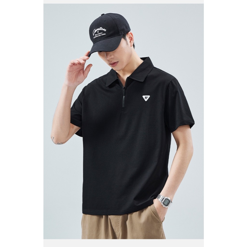 ⚡️Proman⚡️ [ 3 สี COD ] 2024 ฤดูร้อน รุ่นใหม่ ปกพับ ซิป POLO แบรนด์ยอดนิยม แขนสั้นผู้ชาย เสื้อยืด ลำลอง ราคา ถูกที่สุด ดีลบีเคเค แกลเลอรีภาพที่ 8