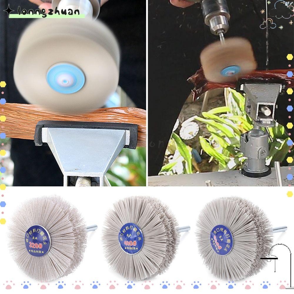 LONNGZHUAN แปรงล้อไนลอนขัดบดหนังหัวดอกไม้มะฮอกกานี