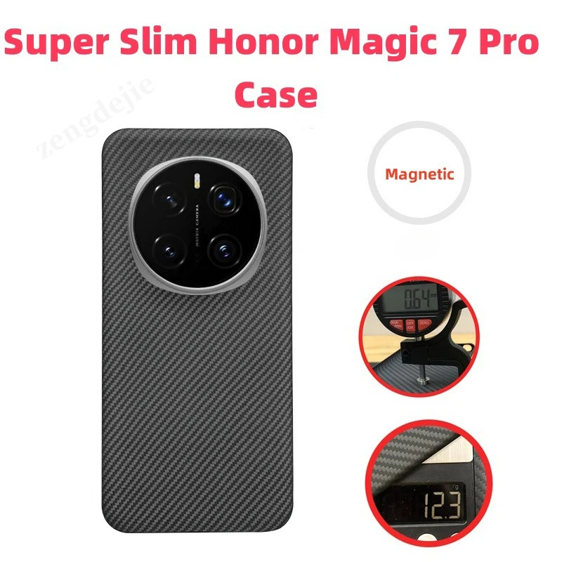 สําหรับ Honor Magic 7 Pro กรณี kevlar Magnetic Aramid Fiber Carbon Thin Light Magic7RSR ฝาครอบ fundas solid antishock