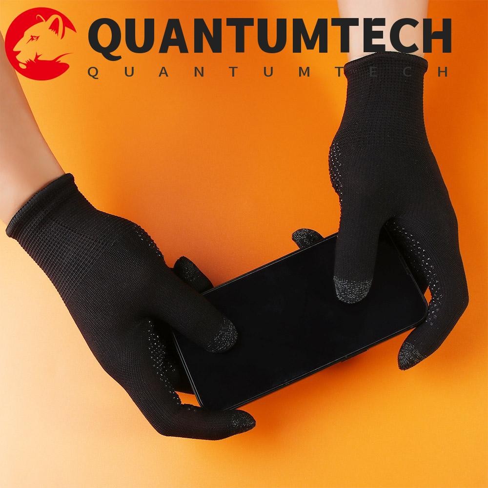 QUANTUMTECH ถุงมือนิ้วสําหรับเล่นเกมหน้าจอสัมผัสสําหรับตัวควบคุมเกมโทรศัพท์มือถือ Non-Scratch Sensitive Touch กันเหงื่อเกมนิ้วมือ