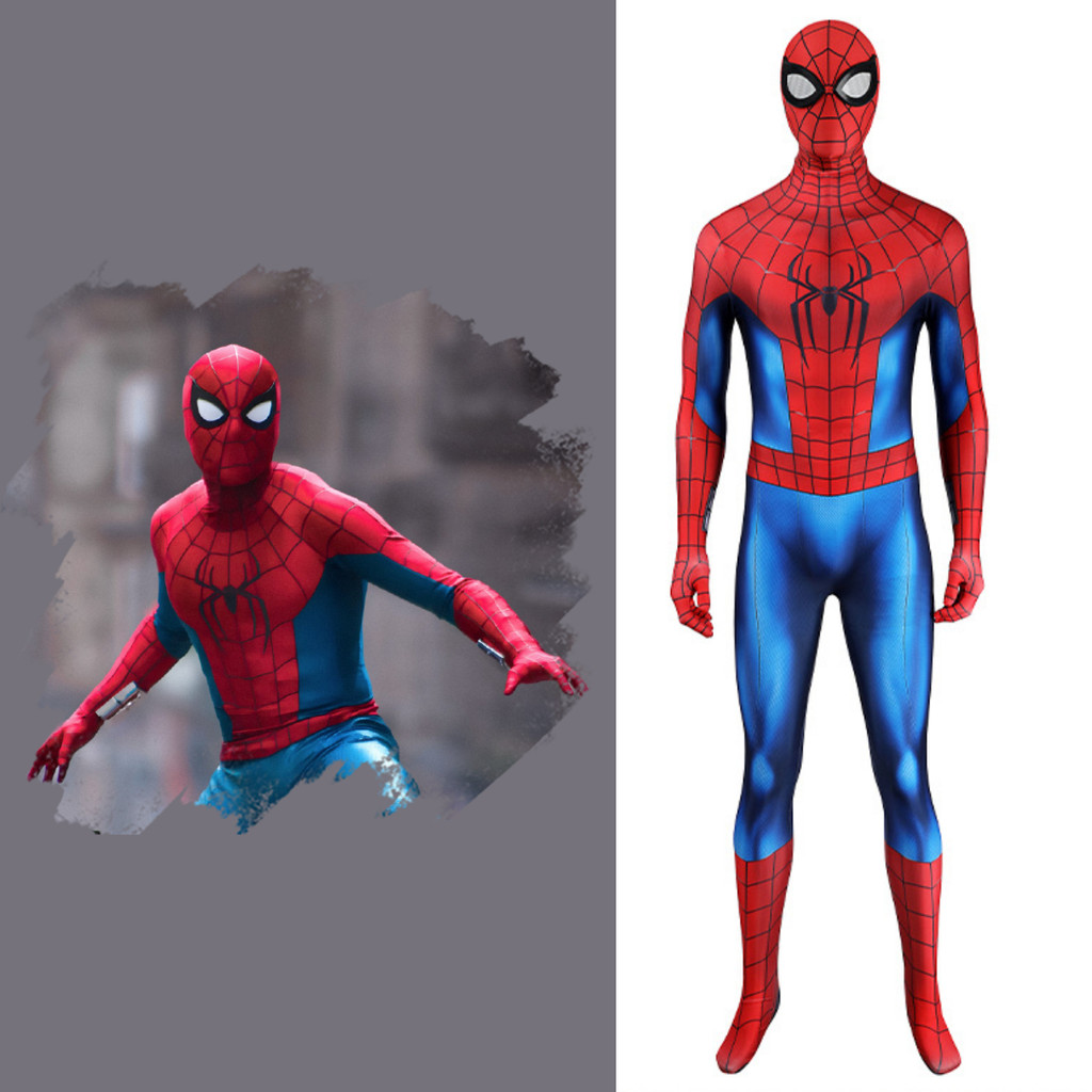 ชุดคอสเพลย์ Peter Parker ใหม่จาก Spider - Man: Brand New day | ชุดจั๊มสูทและหมวกผ้าสแปนเด็กซ์เต็มตัวสําหรับคอสเพลย์ฮาโลวีน