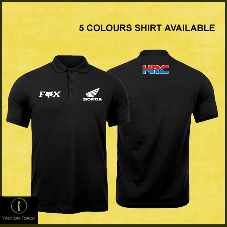 เสื้อยืดBaju Polo Clic T เสื้อโลโก้ SULAM EMBROIDERY Honda Racing Fox HRC ทีม Superbike WSBK สําหรับ