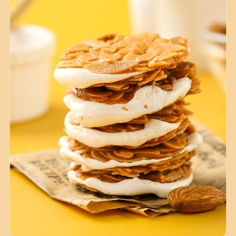 Tonself Sandwich Crisp Nut Cranberry Brushed Biscuits Fat Casual Snacks Nougat Crisp Almond Bag