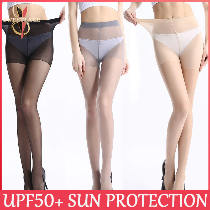 ถุงน่องเสริม Gusset ด้วย Sweet Lace | มองไม่เห็นขอบเปลือย | เหมาะสำหรับสวมใส่วันทำงาน | ป้องกันแสงแดด UV50+