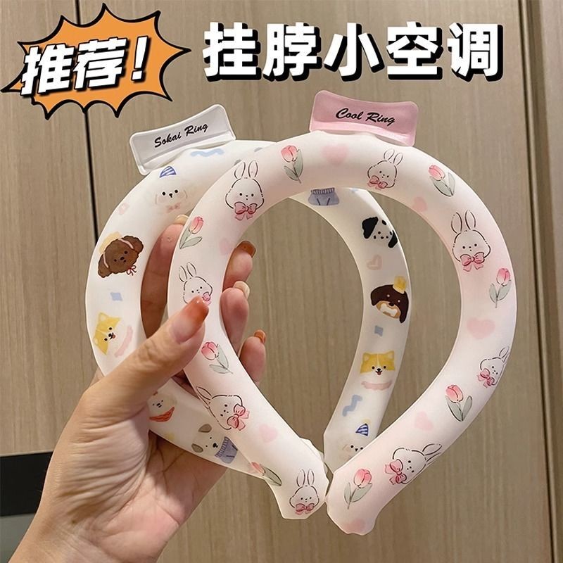2025 สไตล์ใหม่ญี่ปุ่นคอน้ําแข็งแหวนระบายความร้อนน่ารักพิมพ์ฤดูร้อนผู้ใหญ่เด็กเดินทางความร้อนป้องกัน 
