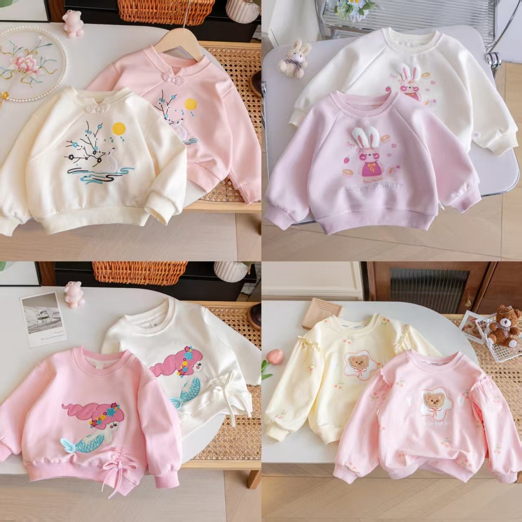 เสื้อกันหนาวสำหรับเด็กผู้หญิง สไตล์การ์ตูน ลายกระต่าย เหมาะสำหรับฤดูใบไม้ผลิและฤดูใบไม้ร่วง