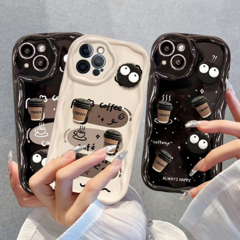 น่ารักตลก 3D Ball กาแฟกระต่ายเคสโทรศัพท์สําหรับ Samsung Galaxy S23 Ultra S21 Plus S23FE S21FE S20FE 