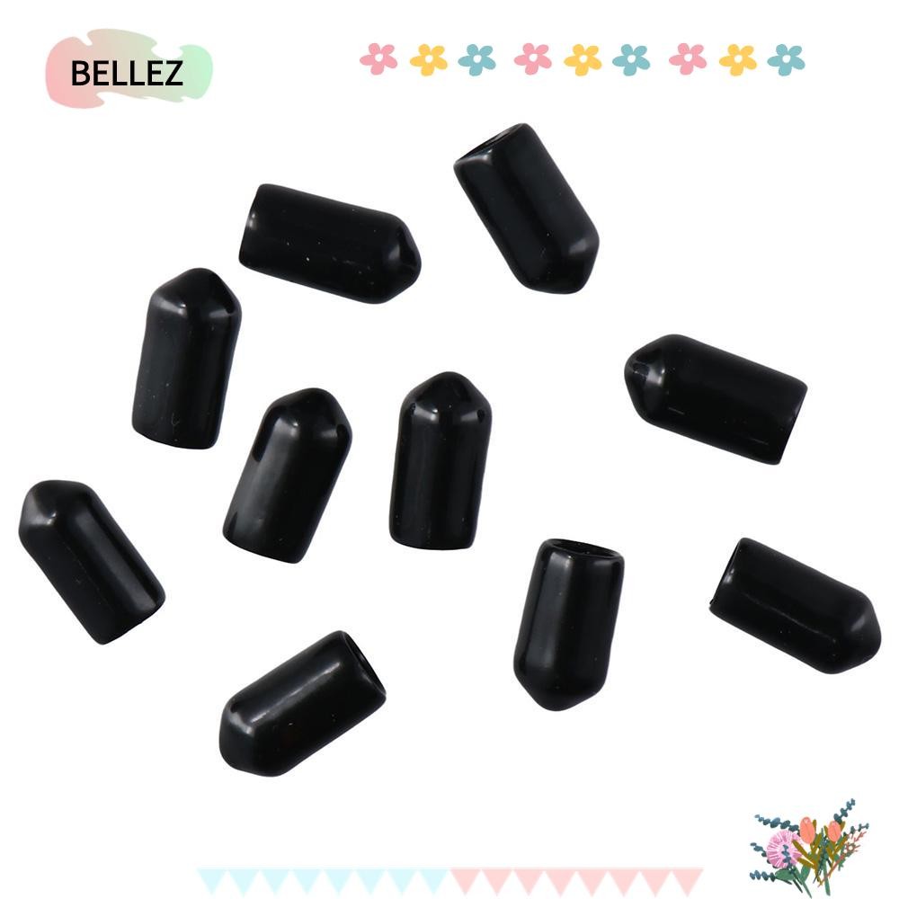 BELLEZ 50 ชิ้นรอบยาง End Caps, ไวนิล 6.5 มม. Tube Bolt Cap Cover, คุณภาพสูงสีดํา 1/4 นิ้วฝาครอบความปลอดภัยหลอดกลม