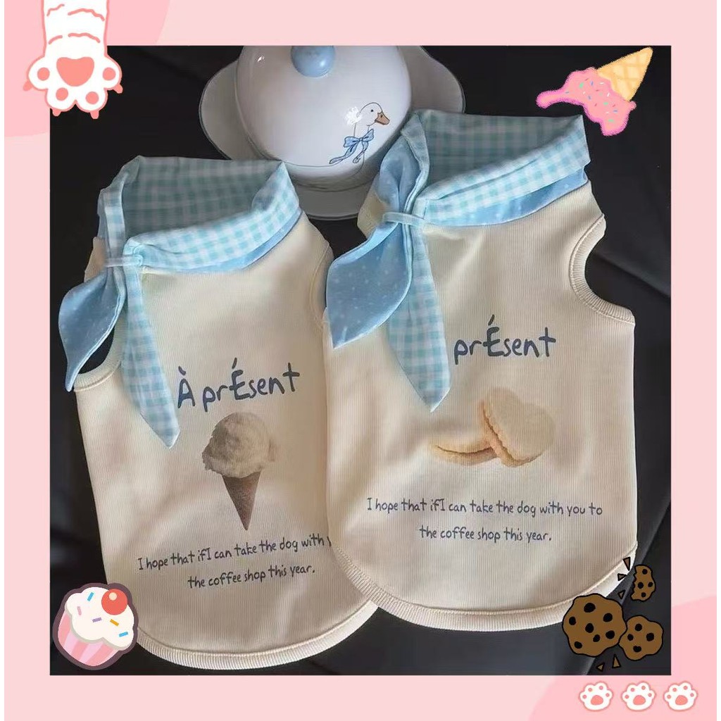 ❤️‍🔥ชุดสุนัขฤดูร้อนแบบบางสำหรับสุนัขขนาดเล็ก เชาน์เซอร์ มอลทีส บิชอน เสื้อผ้าแมวเท็ดดี้น่ารัก🐶🐱