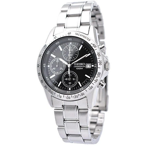 JDM Watch★ Seiko Chronograph SND367P1 Quartz Stainless Steel Case Bracelet Hardlex Glass 7T92 Intern
