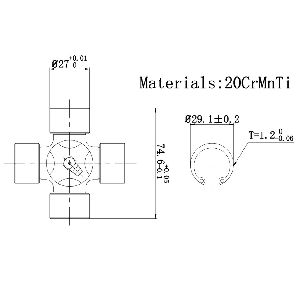 64694 Series 4 Cross Bearing Kit ใช้งานร่วมกับ Bush Hog R64694 64694BH Cross & Bearing Kit (Universa