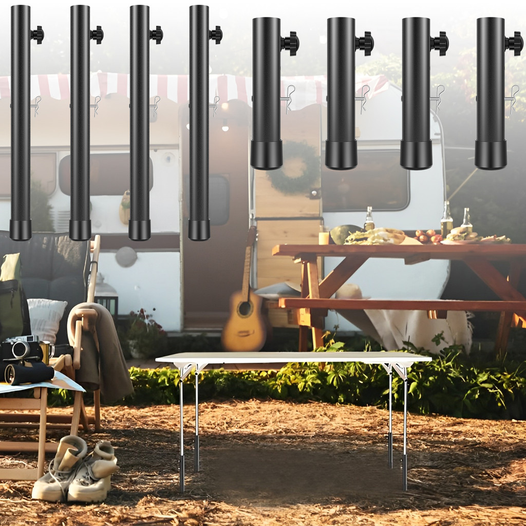4 ชิ้นโต๊ะพับขา Extenders Heavy Duty เหล็กโต๊ะพับขา Risers พร้อมสลักเกลียวยึด 2/4 ระดับเพิ่มขึ้นปรับสําหรับโต๊ะพับ SHOPTKC4637