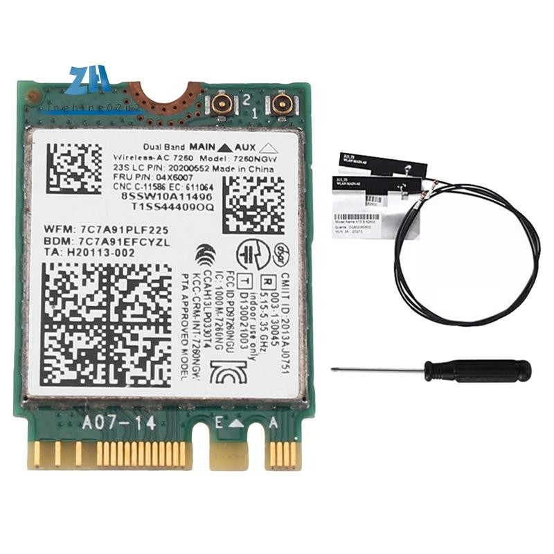 การ์ด WiFi 2.4G/5G + เสาอากาศ 04X6007 7260NGW 7260AC BT4.0 สําหรับ X250 X240 X240S X230S T440 W540 T