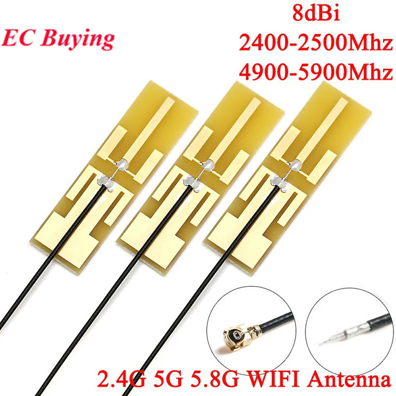 5 ชิ้น/1 ชิ้น 8DBI 2.4G 5G 5.8G WIFI ในตัวเสาอากาศ PCB Wi-fi Router อินเทอร์เฟซ Dual Band Omnirecational U.FL Connector