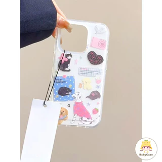 เคสไอโฟน 12 สำหรับ iPhone 11 15 13 14 16 Pro Max 15 16 14 Plus 15 14 13 Pro หวานสวัสดีคิตตี้ลูกสุนัขไอศกรีมปกใหม่ IMD
