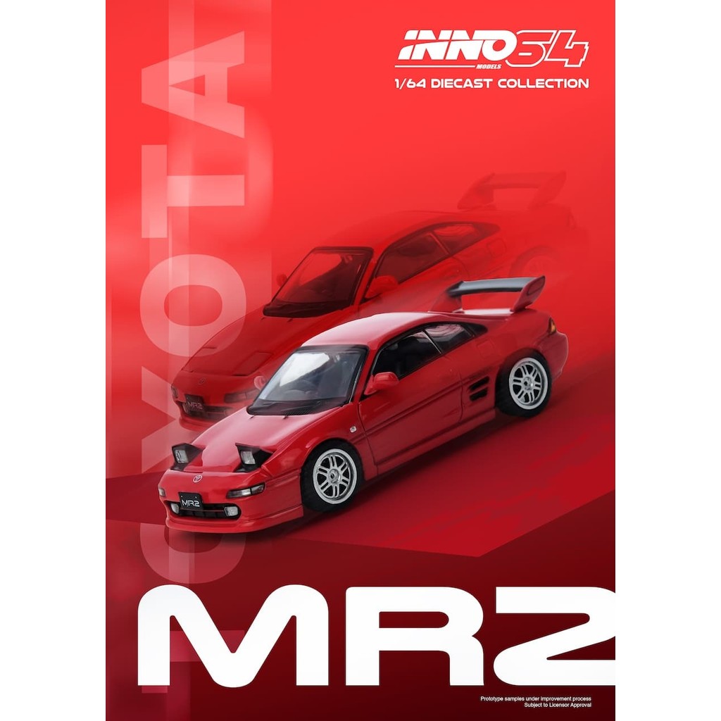 INNO64 1:64 TOYOTA MR2 (SW20) Red IN64-MR2SW20-RED