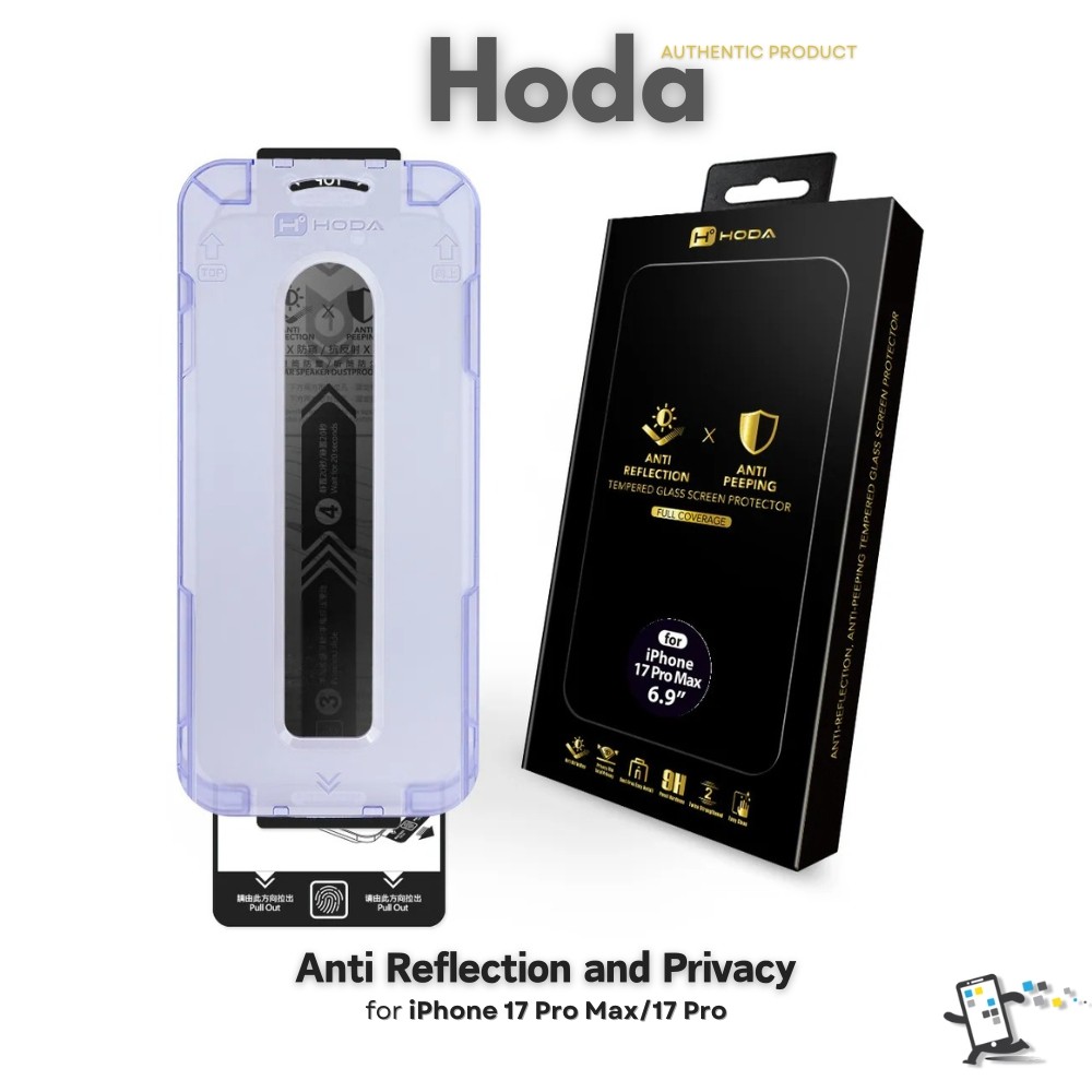 Hoda Anti Reflection and Privacy for iPhone 17 series กระจกนิภัยกันแสงสะท้อนและกันคนมองเห็นสำหรับ iPhone 17 series