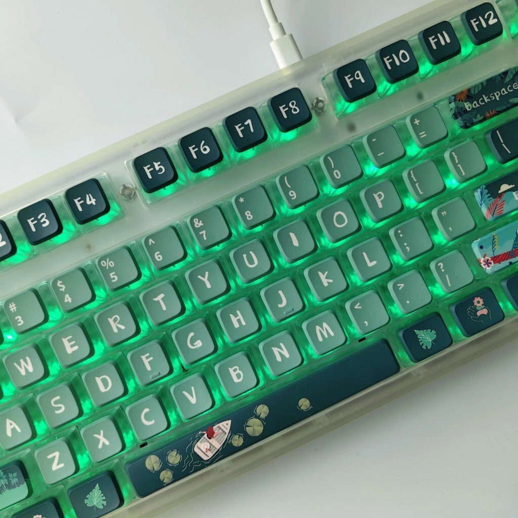Forest Pudding Keycaps ASA Profile 118 คีย์ PC PBT สี่ด้านข้าง Transiission Keycaps Aula F75 Mechani