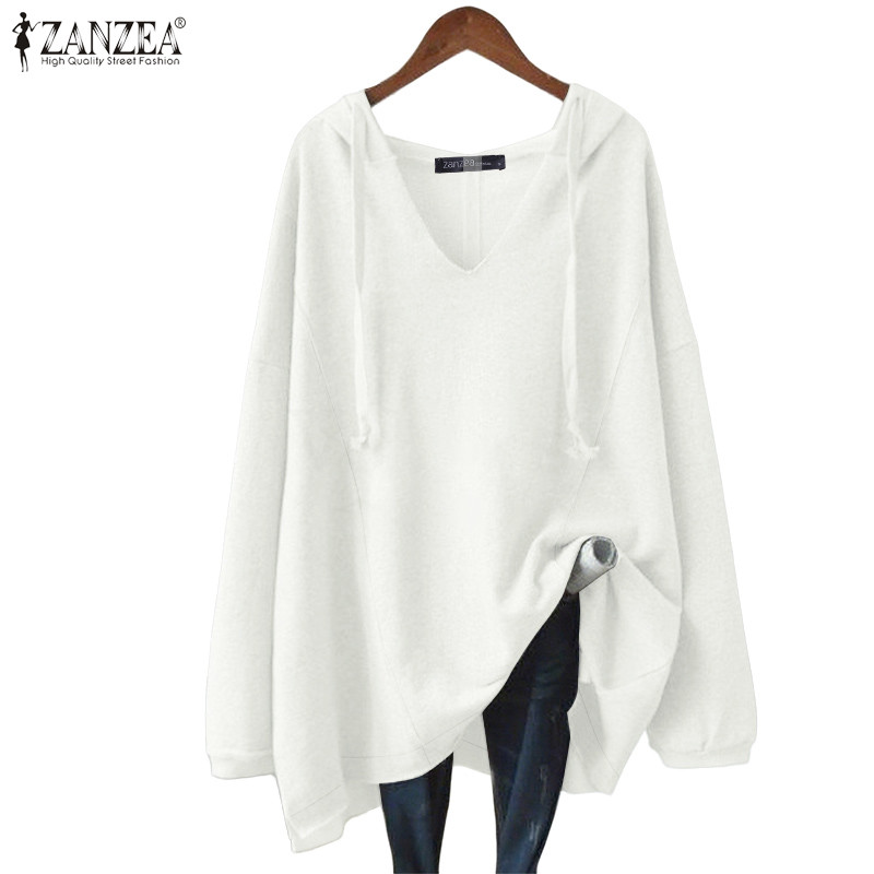 ZANZEA เสื้อฮู้ดแขนยาวรูปตัว H สไตล์เกาหลีสำหรับผู้หญิง