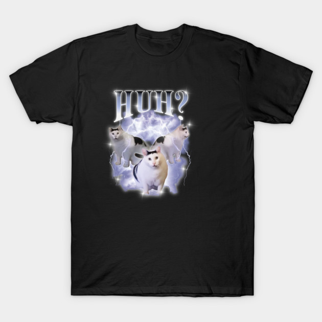 เสื้อยืด Vintage Huh Cat Meme Chunky Ben 90s Bootleg Rap Vintage Graphic T-Shirt แท้ Cotton 100%