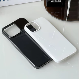เคสไอโฟน13 แฟชั่นพื้นผิวมันวาวป้องกันการกระแทก สำหรับ IPhone 11 14 13 15 16 12 Pro Max XSMax 7 16 14 Plus MINI XR SE 2 3