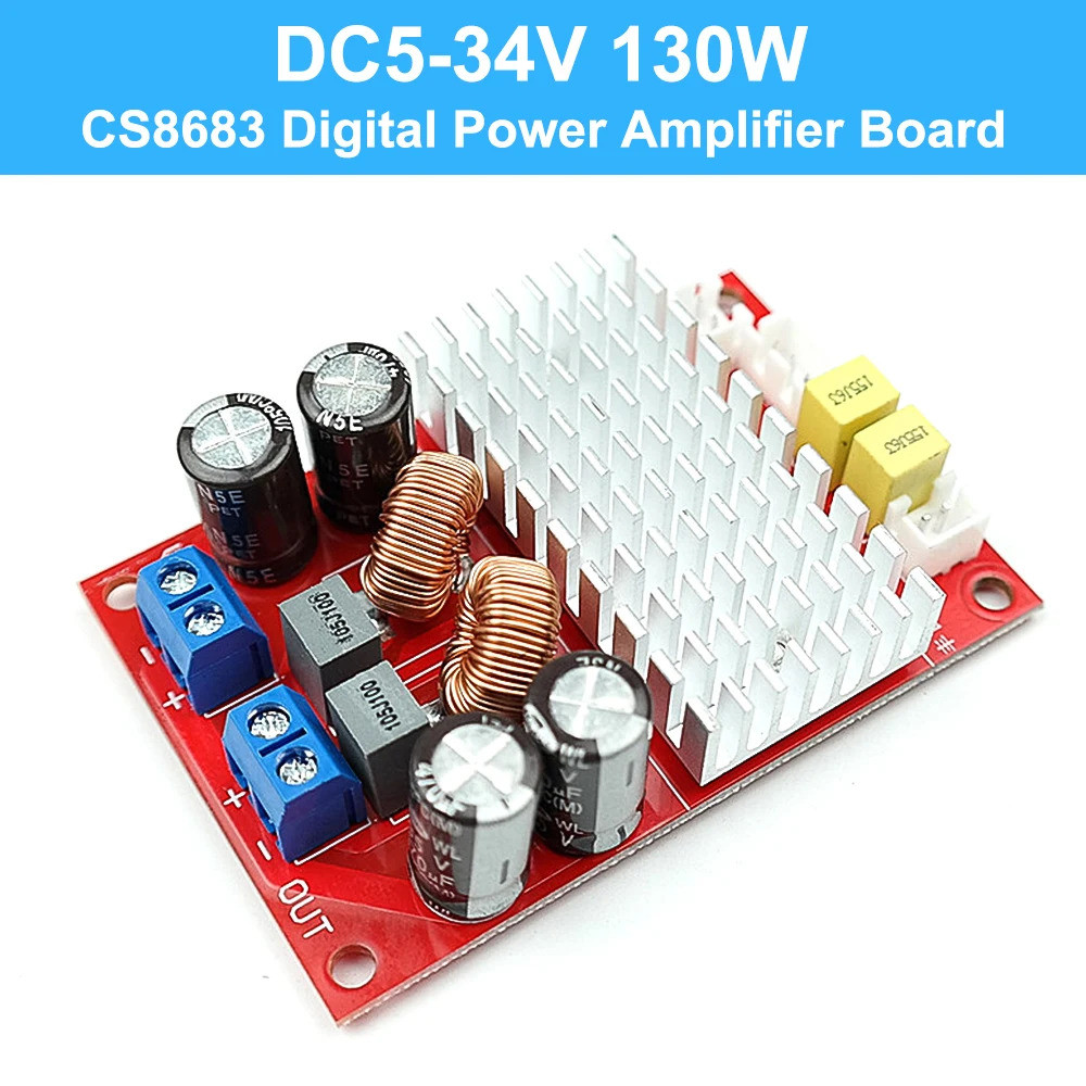 DC5-34V 130W CS8683 เครื่องขยายเสียงดิจิตอล High Power Mono Channel เครื่องขยายเสียง professional Bo