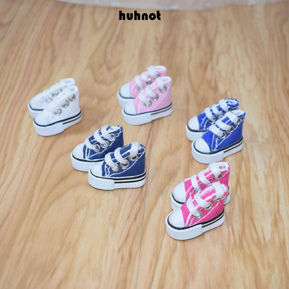 HUHNOT 3.5 ซม.ตุ๊กตารองเท้า,มินิสีทึบ 1/8 รองเท้าผ้าใบ Bjd,เด็กแกล้งทําเป็นเล่นของเล่นเด็กน่ารักของเล่นของขวัญ