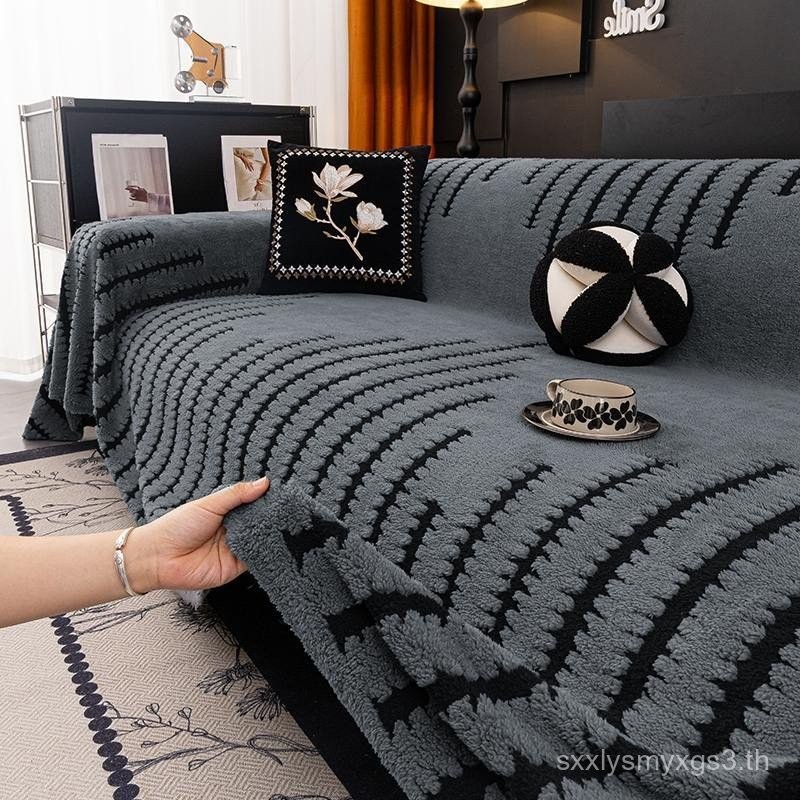 Plush Washable Elastic Furniture Protector, 1 Count Soft Comfortable Sofa Towel, Universal Sofa Prot