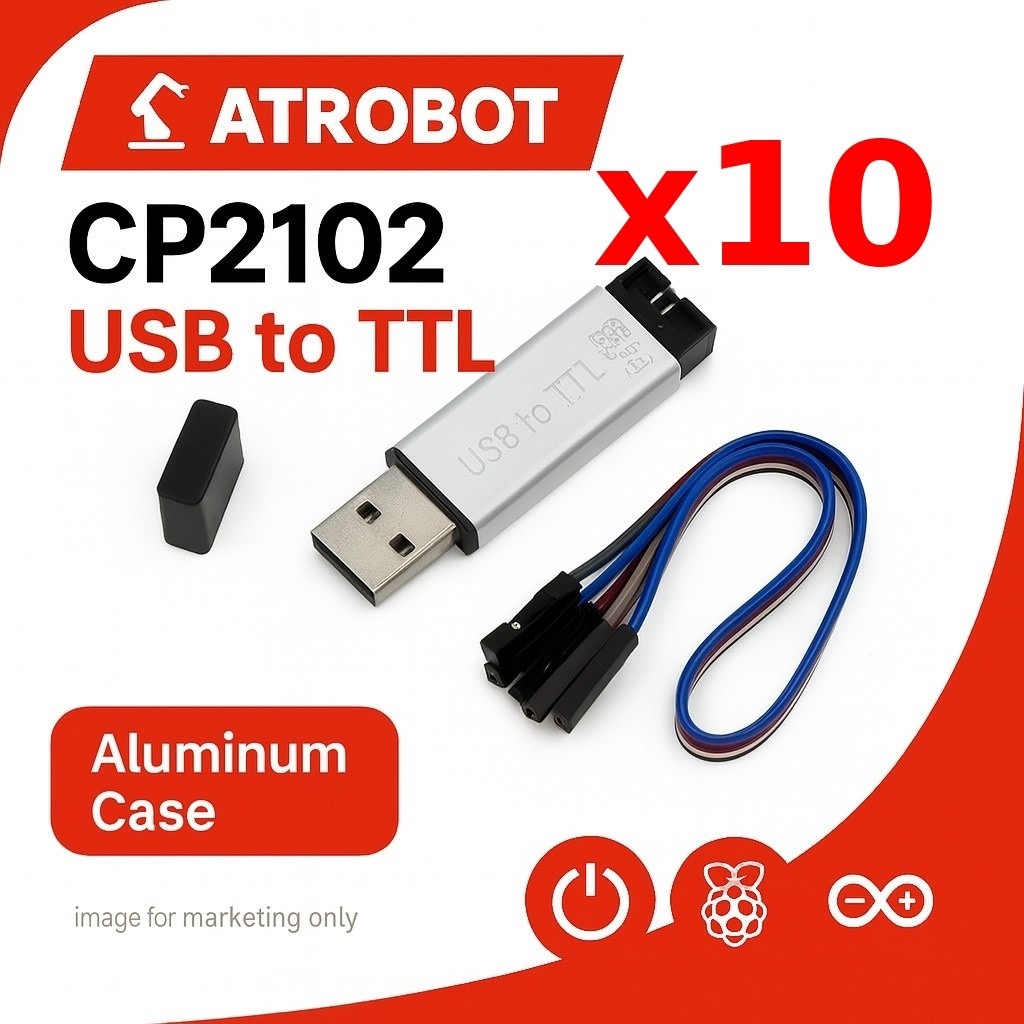 CP2102 USB to TTL โมดูล พร้อมเคสอะลูมิเนียม รองรับ