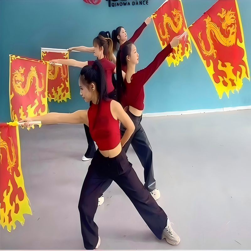 旗舞专用旗舞蹈表演旗子定制手持旗子带杆演出活动道具象王行旗子Flag Dance Special Flag Dance Performance Flag Custom Handheld20250912