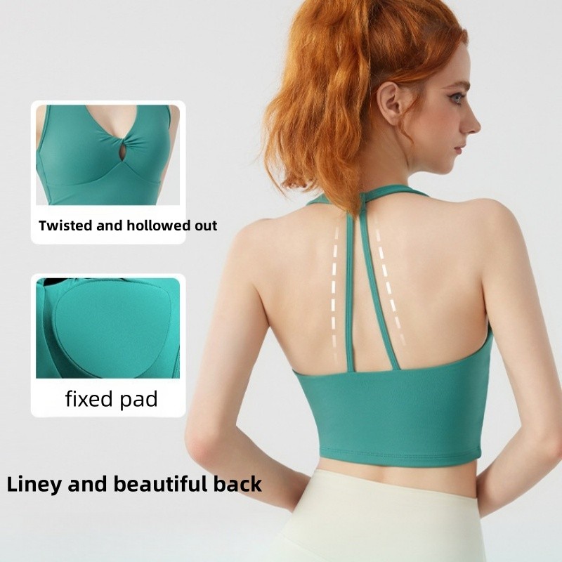 Fly Yoga Yoga Sport Bra Knot-Tying Shock-Absorbing หลังสวย