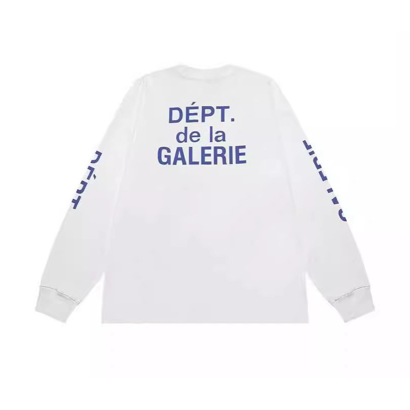 2025 High Street Street Wear GALLERY DEPT All-Match เสื้อยืดแขนยาวพิมพ์ฤดูใบไม้ผลิฤดูใบไม้ร่วงด้านบน
