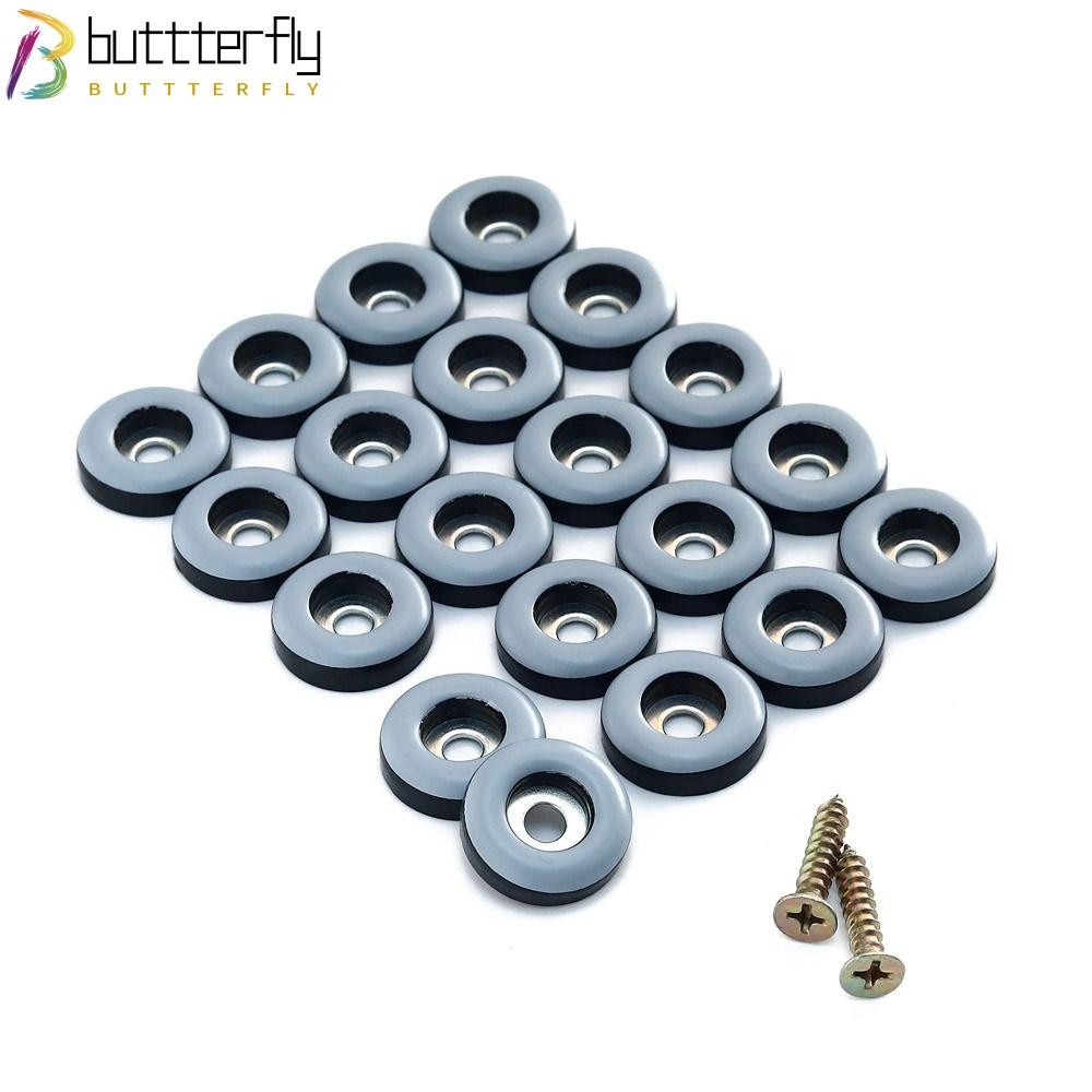 BUTTTERFLY 20 Pack สกรูบนเฟอร์นิเจอร์ Glides Sliders, Durability PTFE เฟอร์นิเจอร์ขาสไลด์, เก้าอี้ขาสไลด์แผ่นเคลื่อนย้ายเฟอร์นิเจอร์ไม้