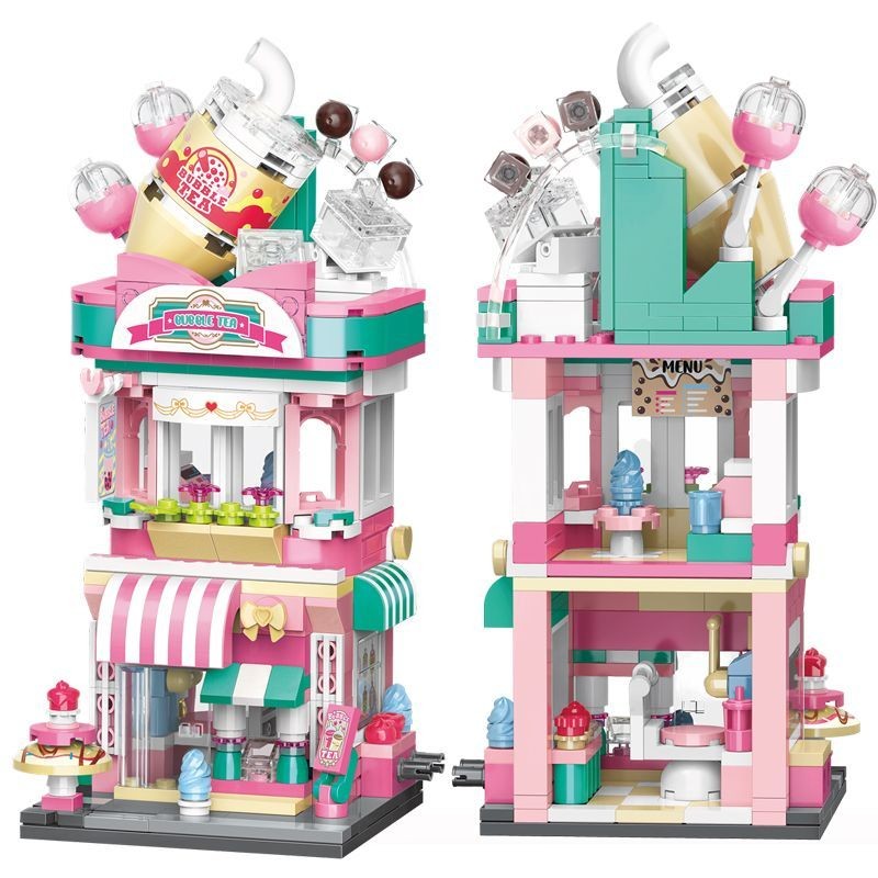 Keeppley Wonderful Street บ้านมายากลสีสันสดใสอะนิเมะชา Street View เครื่องประดับอาคารบล็อกตัวต่อ - รูปที่ 7