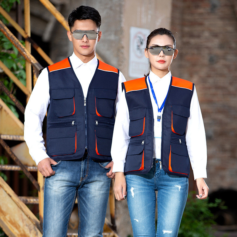 多口袋工作文具马甲背心 男工工工工工工工工工工工工工工作文胸服 Multi-Pocket Engineering Suit Vest Mens Work Clothes Horse20250916