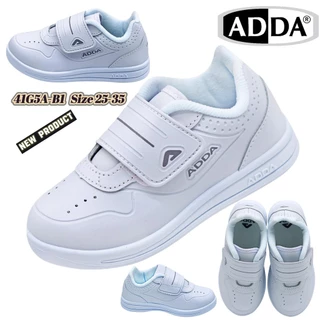 ADDА รองเท้านักเรียน 41G5A-B1 รองเท้าพละสีขาว สำหรับเด็กหญิง&ชาย สวมใส่ง่ายด้วยตีนตุ๊กแก Size 25-35